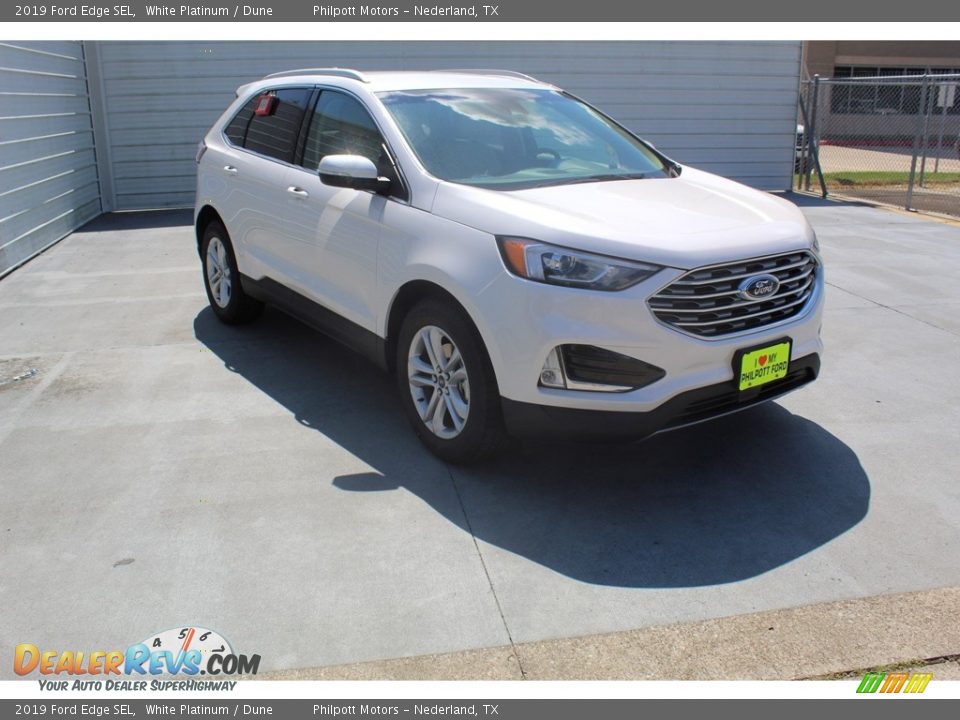 2019 Ford Edge SEL White Platinum / Dune Photo #2