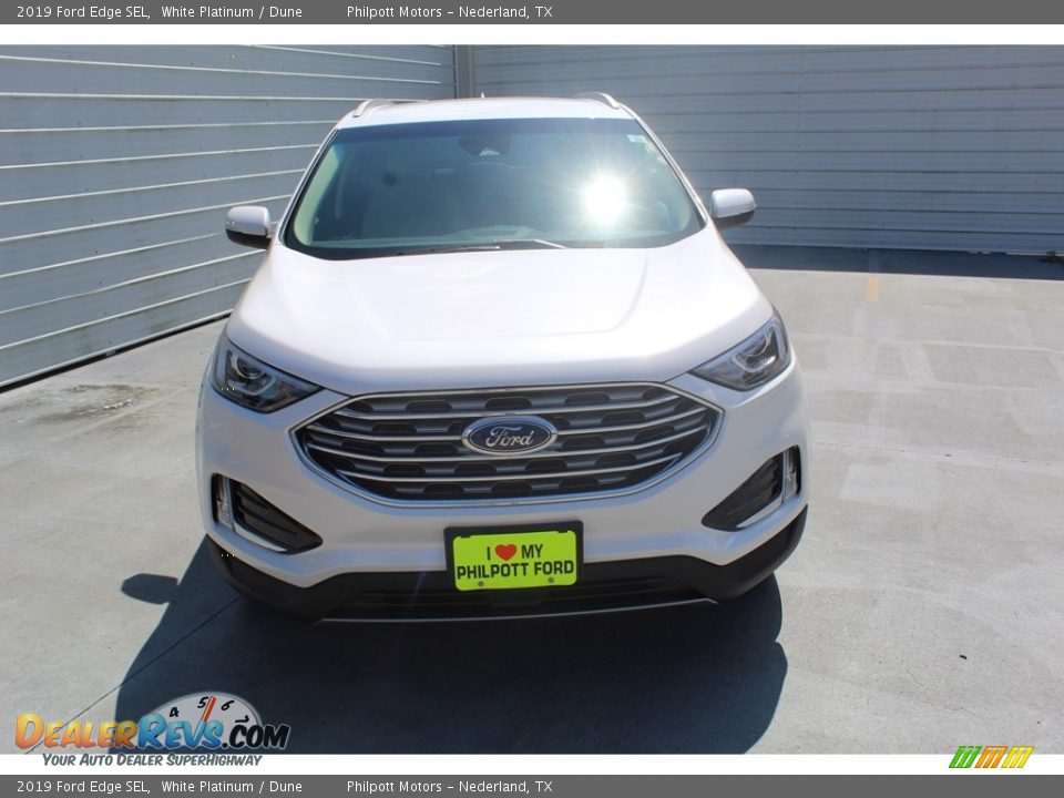2019 Ford Edge SEL White Platinum / Dune Photo #3