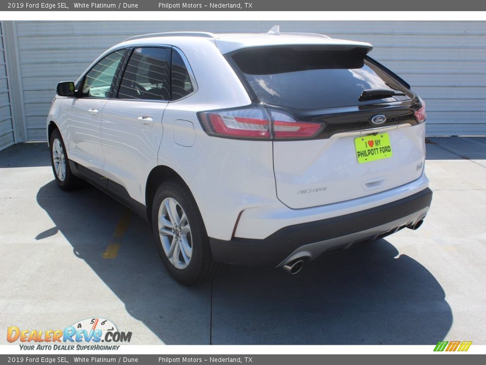 2019 Ford Edge SEL White Platinum / Dune Photo #6