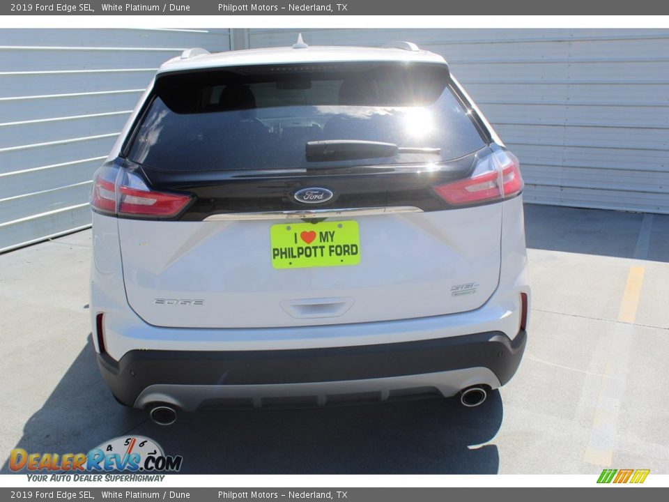 2019 Ford Edge SEL White Platinum / Dune Photo #7