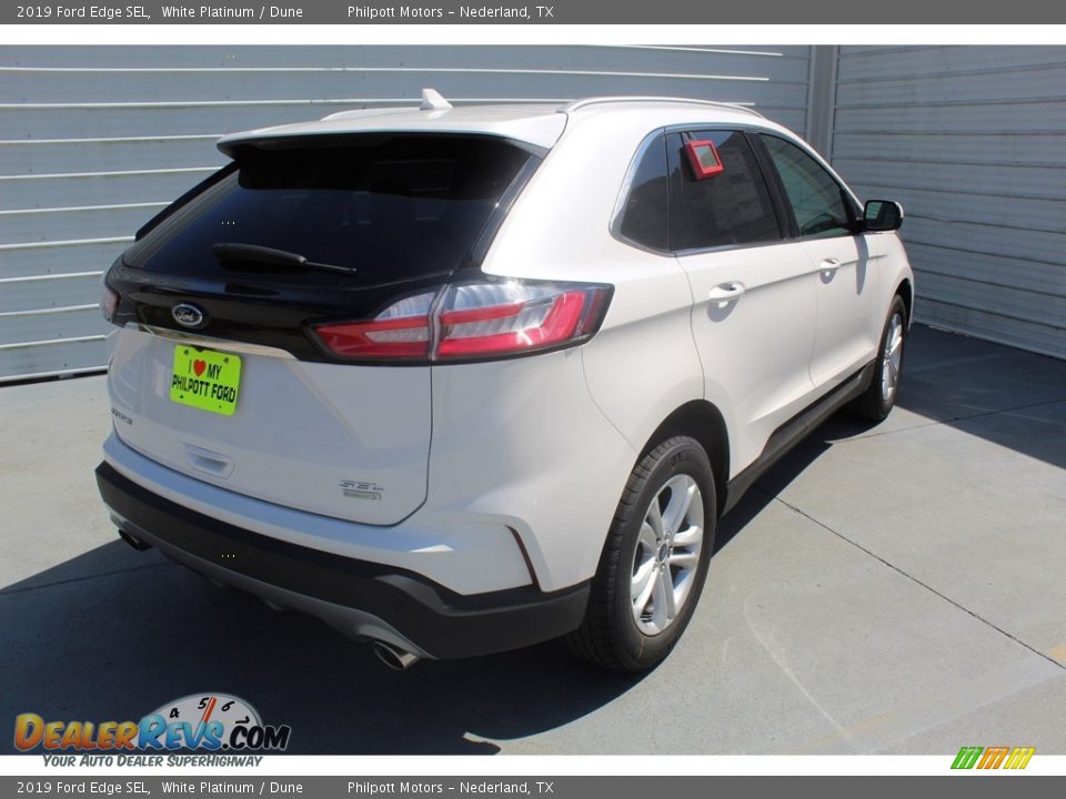 2019 Ford Edge SEL White Platinum / Dune Photo #8