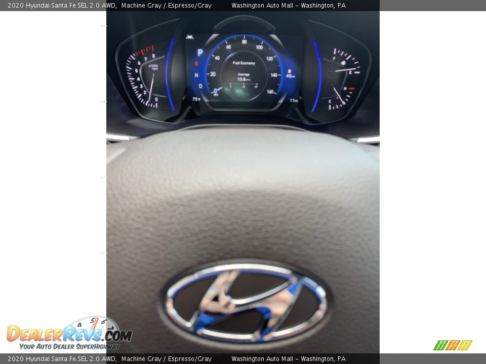 2020 Hyundai Santa Fe SEL 2.0 AWD Machine Gray / Espresso/Gray Photo #33