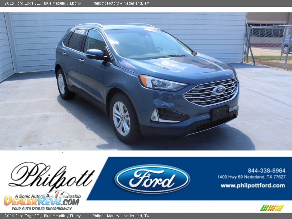 2019 Ford Edge SEL Blue Metallic / Ebony Photo #1
