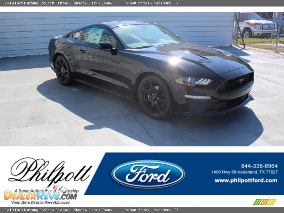 2019 Ford Mustang EcoBoost Fastback Shadow Black / Ebony Photo #1