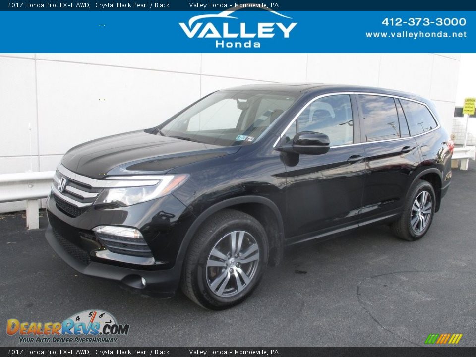 2017 Honda Pilot EX-L AWD Crystal Black Pearl / Black Photo #1