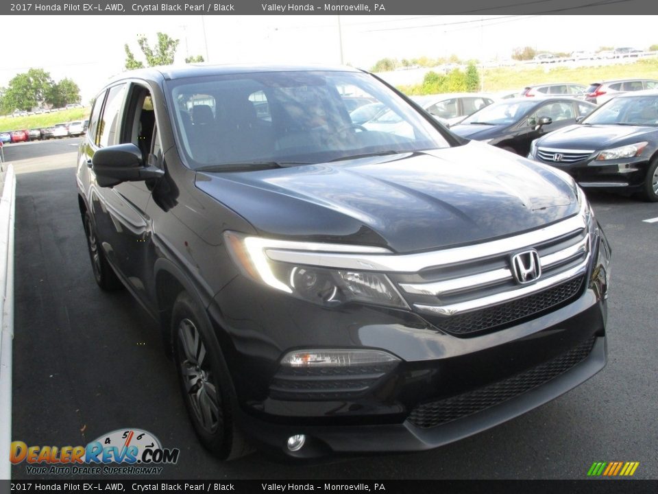 2017 Honda Pilot EX-L AWD Crystal Black Pearl / Black Photo #7