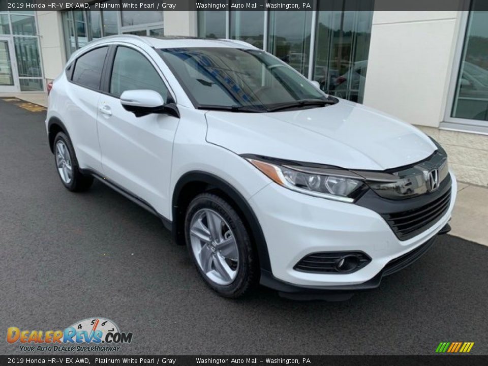 2019 Honda HR-V EX AWD Platinum White Pearl / Gray Photo #2