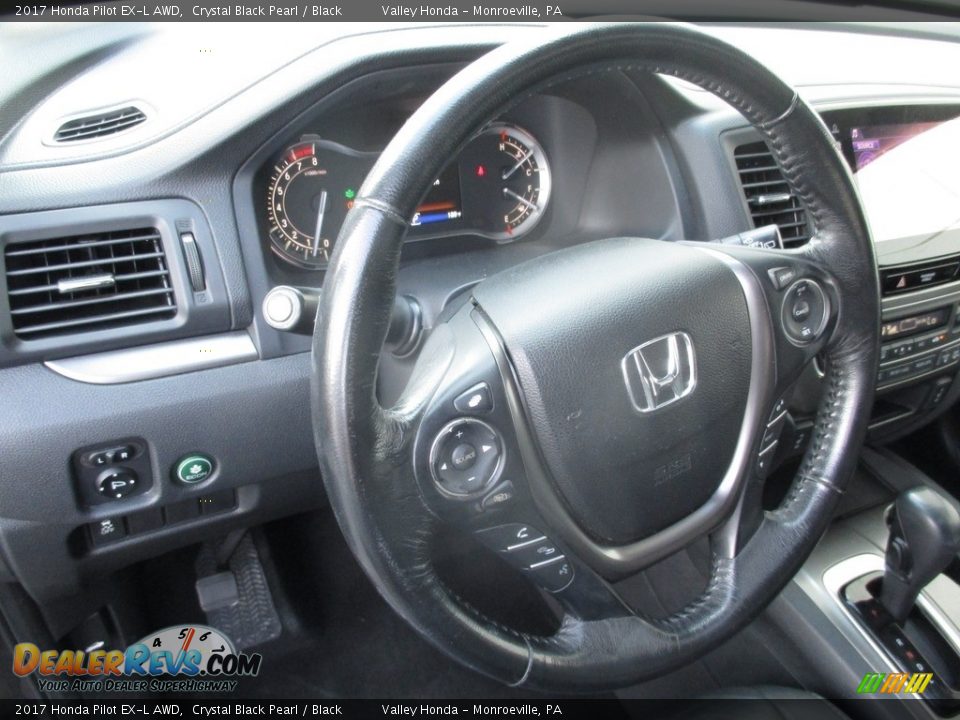 2017 Honda Pilot EX-L AWD Crystal Black Pearl / Black Photo #14