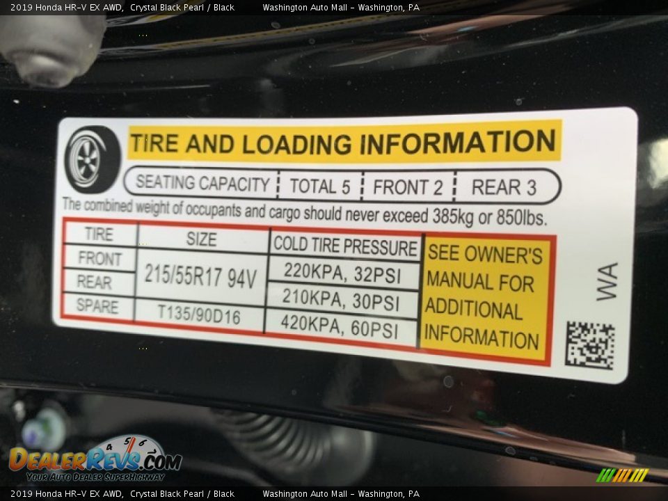 2019 Honda HR-V EX AWD Crystal Black Pearl / Black Photo #8