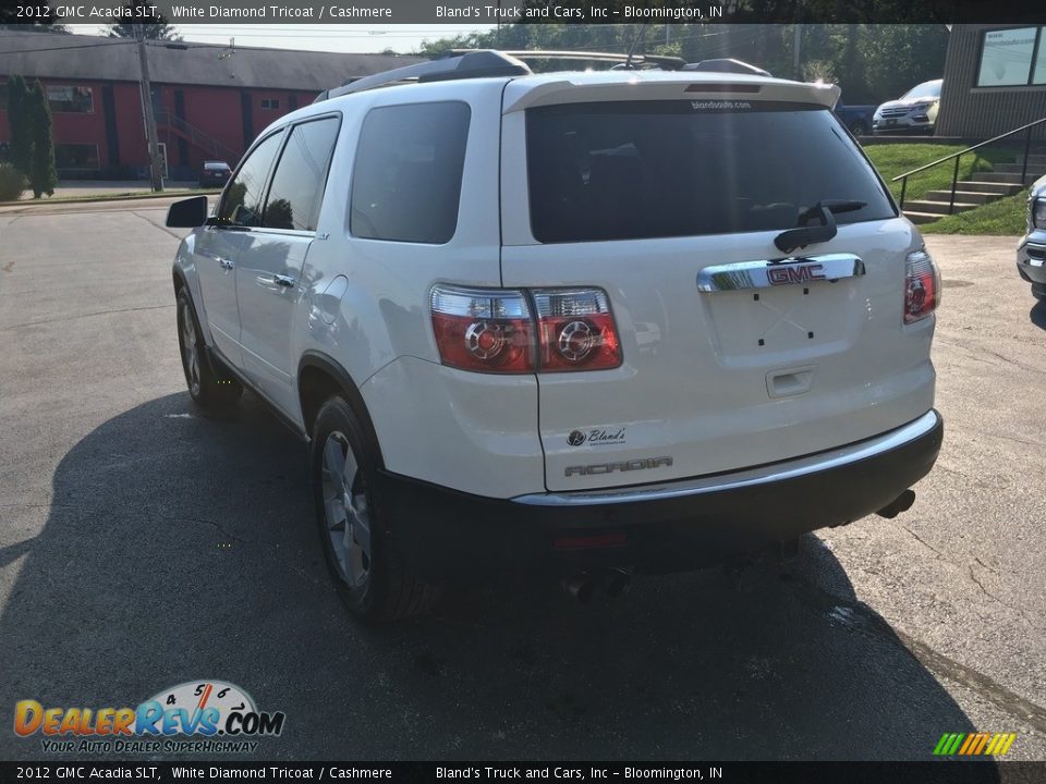 2012 GMC Acadia SLT White Diamond Tricoat / Cashmere Photo #8