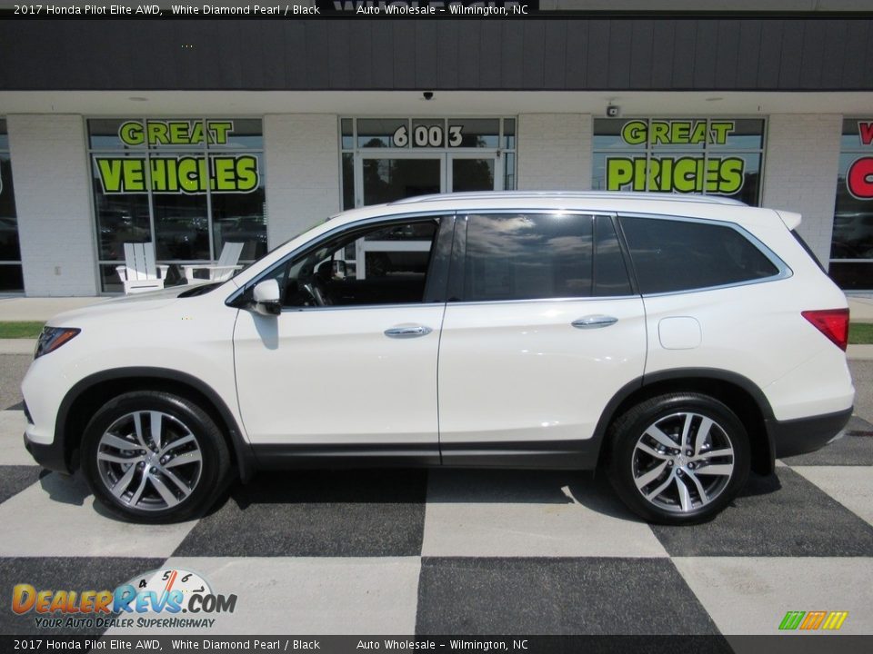 2017 Honda Pilot Elite AWD White Diamond Pearl / Black Photo #1