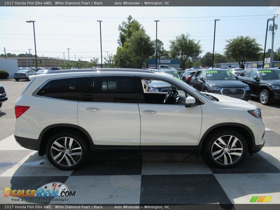 2017 Honda Pilot Elite AWD White Diamond Pearl / Black Photo #3