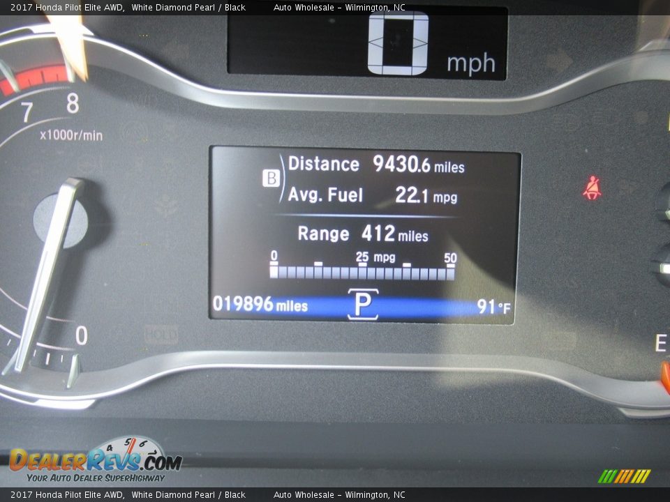 2017 Honda Pilot Elite AWD White Diamond Pearl / Black Photo #15