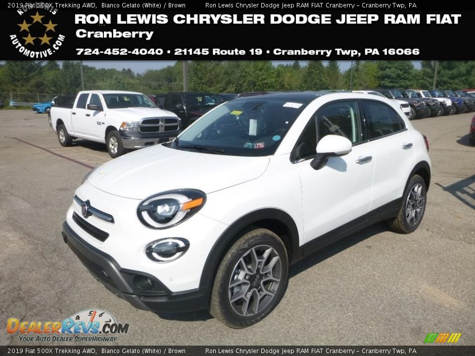 2019 Fiat 500X Trekking AWD Bianco Gelato (White) / Brown Photo #1