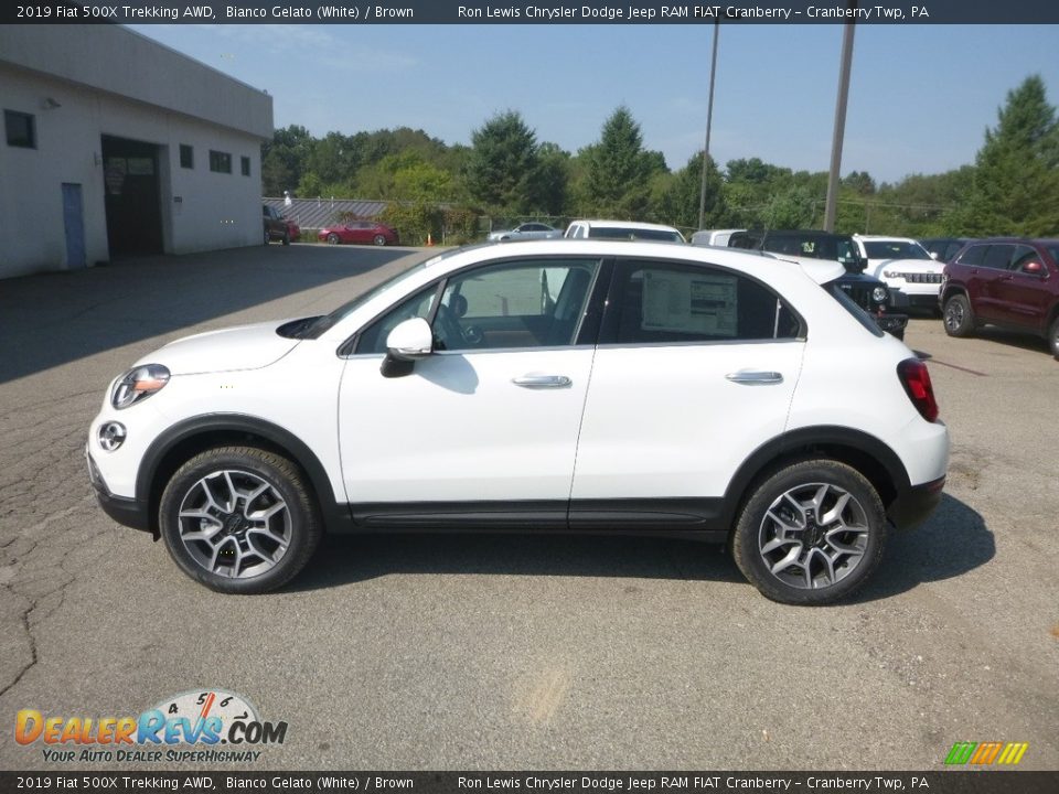 2019 Fiat 500X Trekking AWD Bianco Gelato (White) / Brown Photo #2