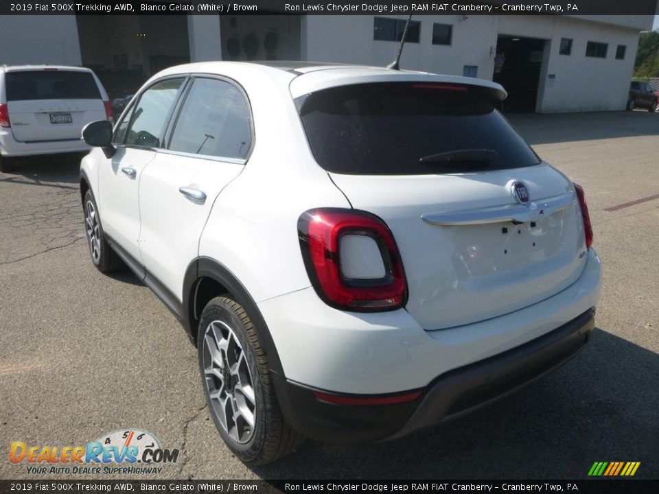 2019 Fiat 500X Trekking AWD Bianco Gelato (White) / Brown Photo #3