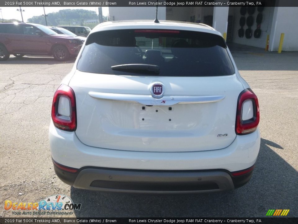 2019 Fiat 500X Trekking AWD Bianco Gelato (White) / Brown Photo #4