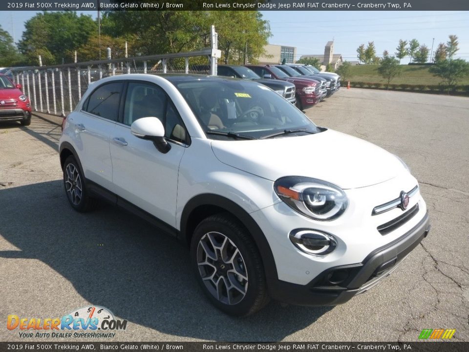 2019 Fiat 500X Trekking AWD Bianco Gelato (White) / Brown Photo #7