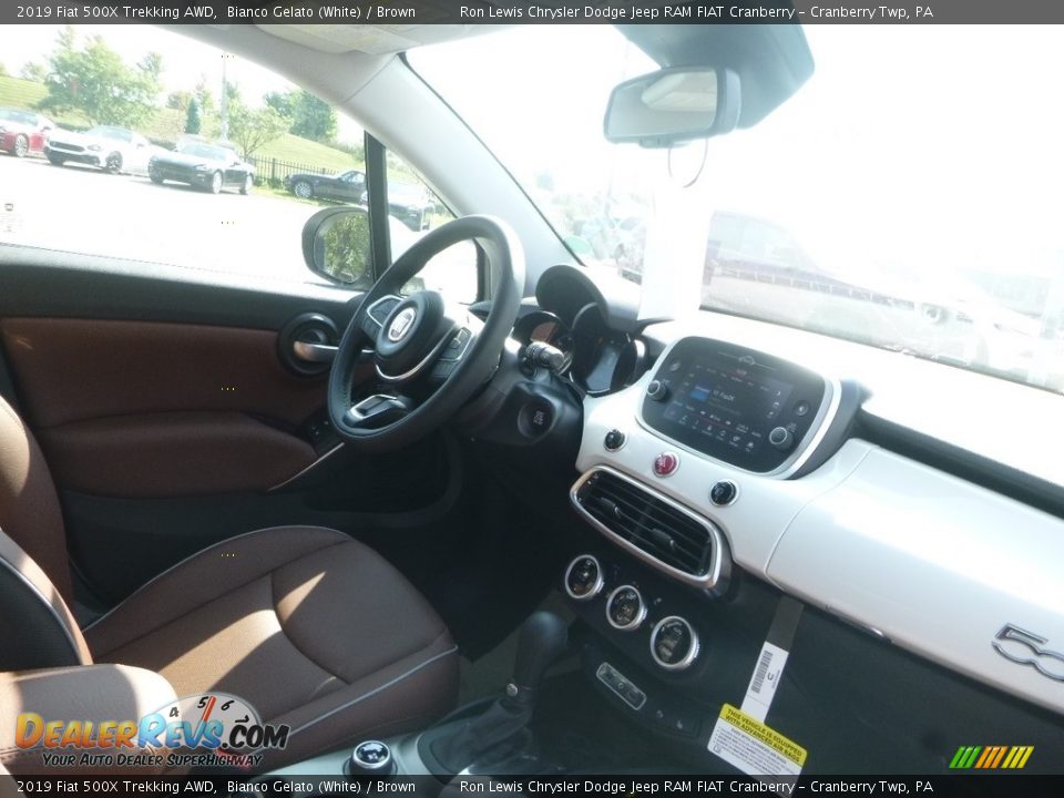2019 Fiat 500X Trekking AWD Bianco Gelato (White) / Brown Photo #11