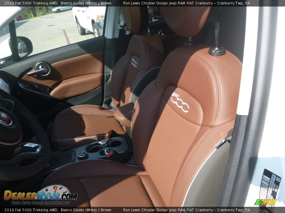 2019 Fiat 500X Trekking AWD Bianco Gelato (White) / Brown Photo #14