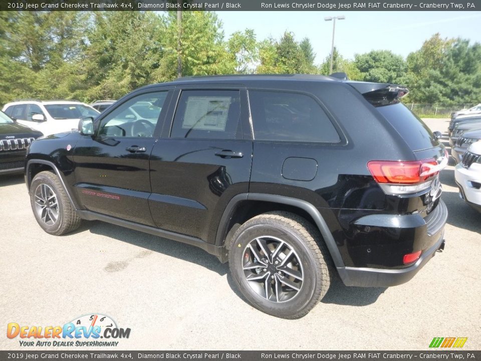 2019 Jeep Grand Cherokee Trailhawk 4x4 Diamond Black Crystal Pearl / Black Photo #3