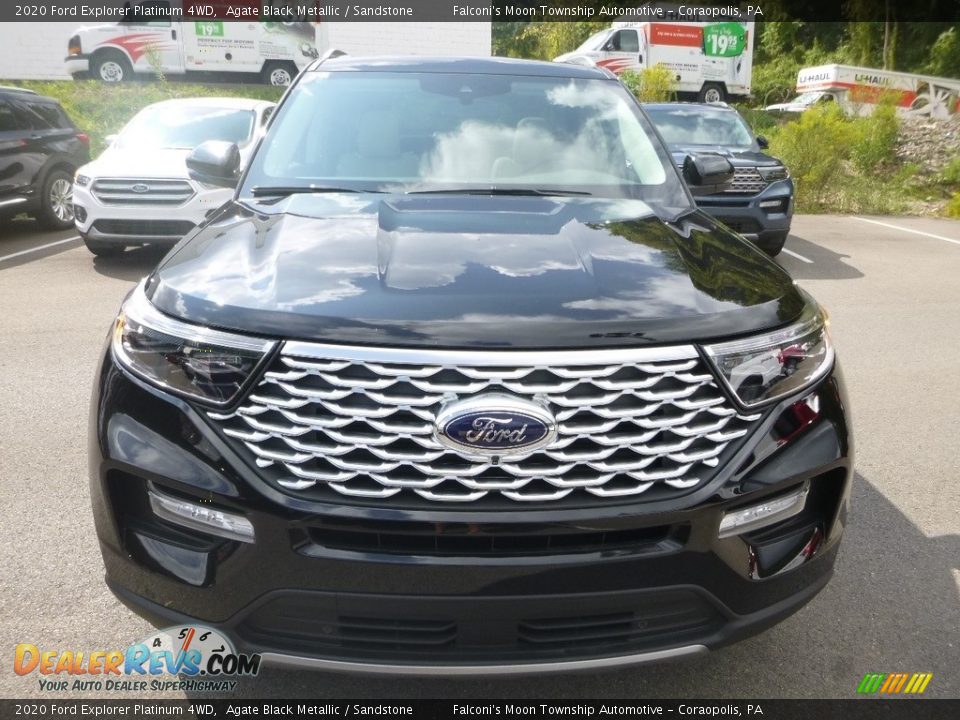 2020 Ford Explorer Platinum 4WD Agate Black Metallic / Sandstone Photo #4
