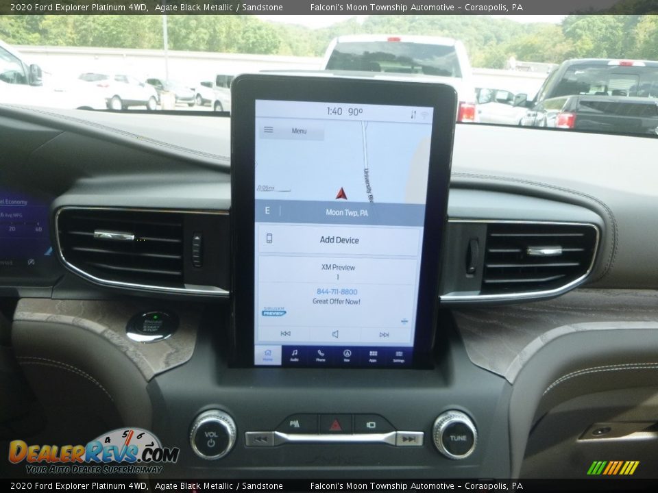2020 Ford Explorer Platinum 4WD Agate Black Metallic / Sandstone Photo #13