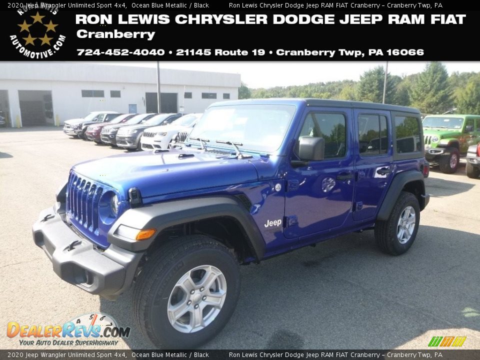 2020 Jeep Wrangler Unlimited Sport 4x4 Ocean Blue Metallic / Black Photo #1