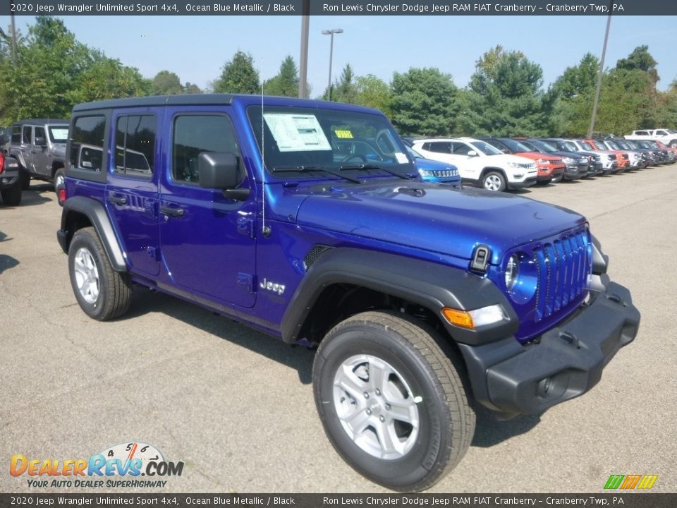 2020 Jeep Wrangler Unlimited Sport 4x4 Ocean Blue Metallic / Black Photo #7