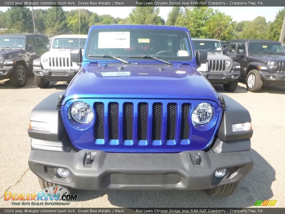 2020 Jeep Wrangler Unlimited Sport 4x4 Ocean Blue Metallic / Black Photo #8