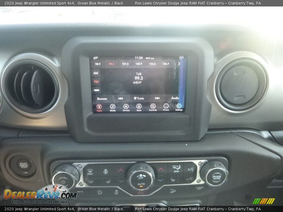 2020 Jeep Wrangler Unlimited Sport 4x4 Ocean Blue Metallic / Black Photo #15