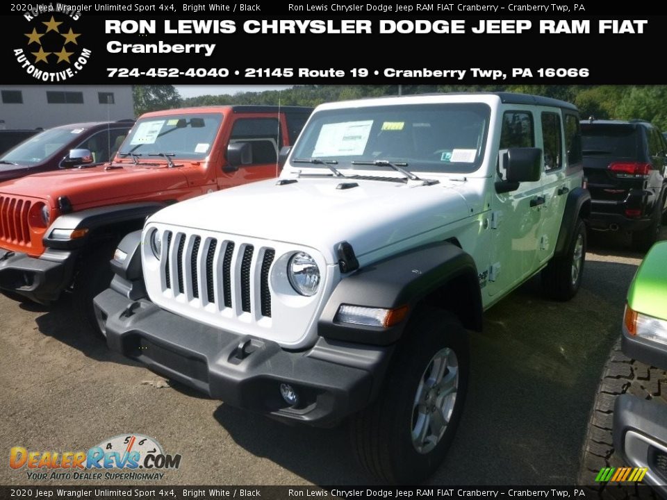 2020 Jeep Wrangler Unlimited Sport 4x4 Bright White / Black Photo #1