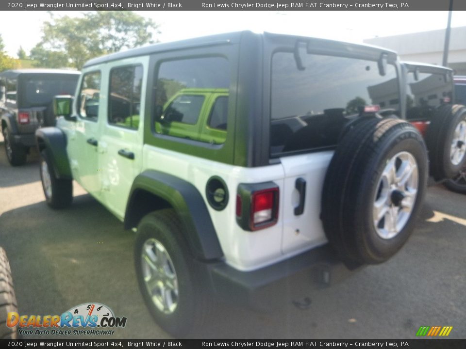 2020 Jeep Wrangler Unlimited Sport 4x4 Bright White / Black Photo #3