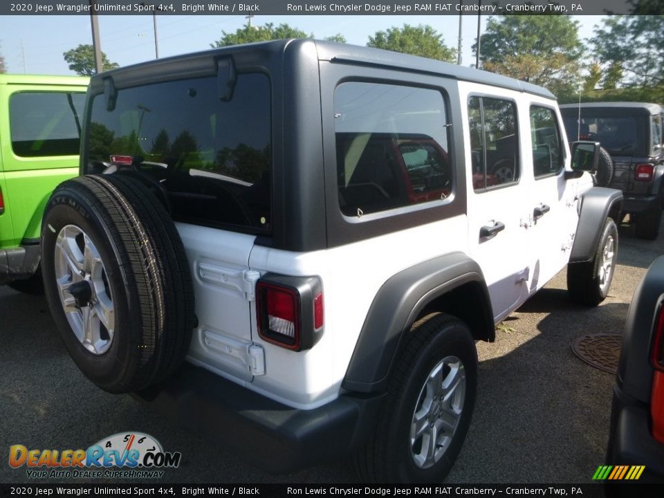 2020 Jeep Wrangler Unlimited Sport 4x4 Bright White / Black Photo #4