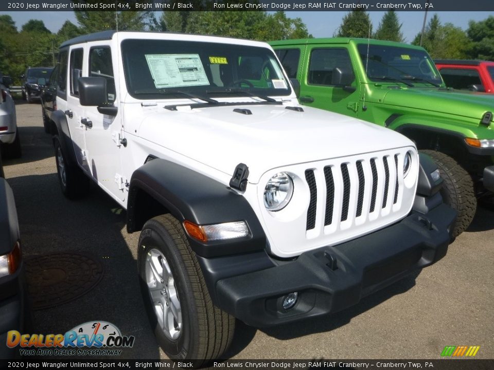 2020 Jeep Wrangler Unlimited Sport 4x4 Bright White / Black Photo #5