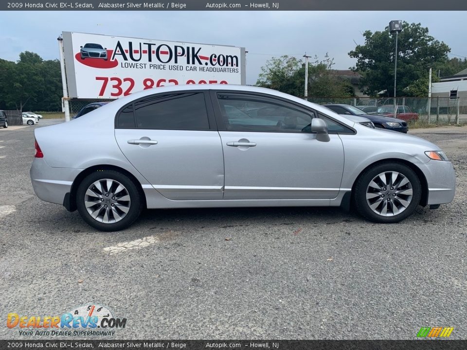 2009 Honda Civic EX-L Sedan Alabaster Silver Metallic / Beige Photo #2