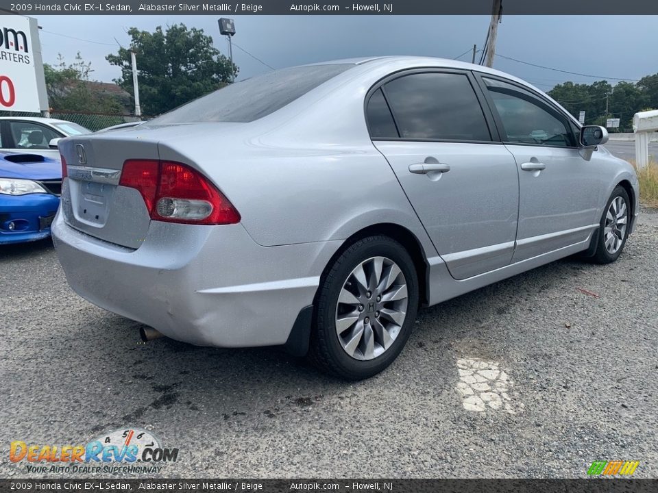 2009 Honda Civic EX-L Sedan Alabaster Silver Metallic / Beige Photo #3