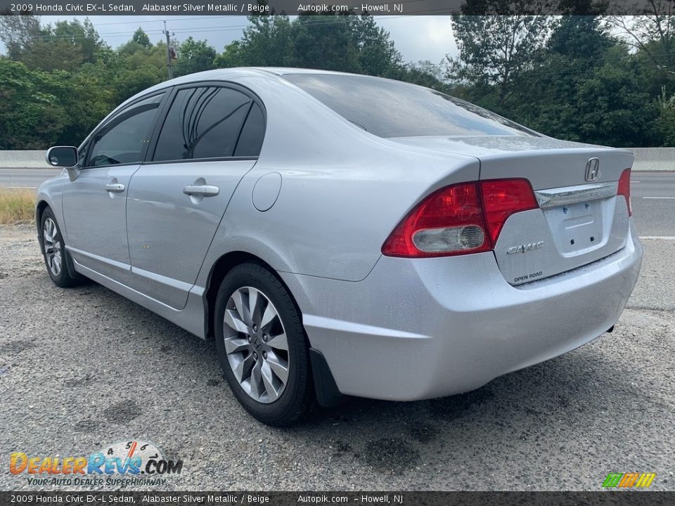 2009 Honda Civic EX-L Sedan Alabaster Silver Metallic / Beige Photo #5