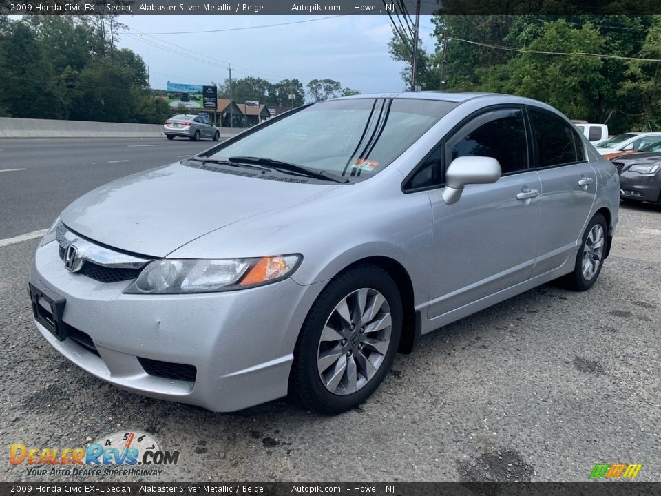 2009 Honda Civic EX-L Sedan Alabaster Silver Metallic / Beige Photo #7