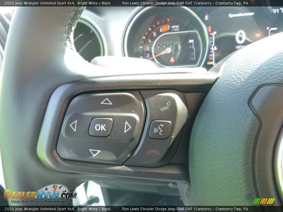2020 Jeep Wrangler Unlimited Sport 4x4 Bright White / Black Photo #17