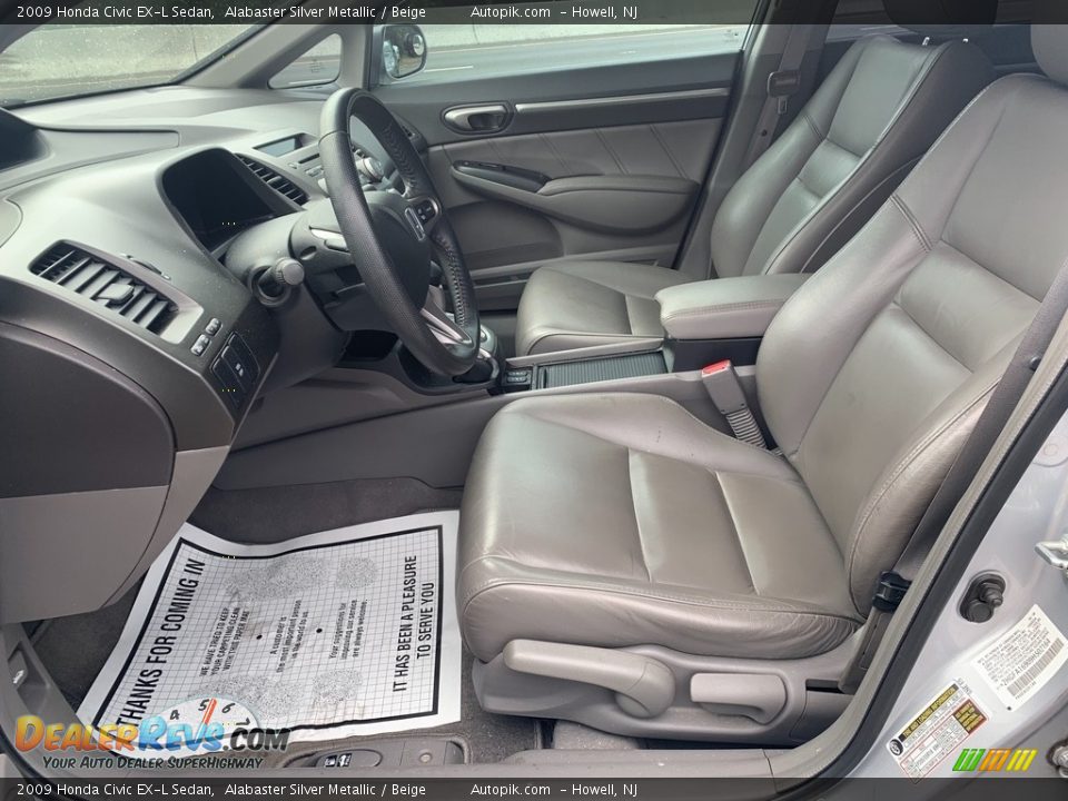 2009 Honda Civic EX-L Sedan Alabaster Silver Metallic / Beige Photo #10