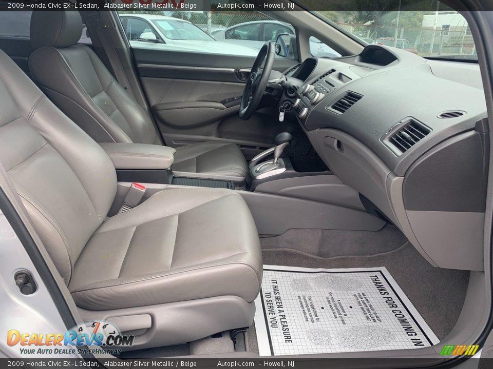 2009 Honda Civic EX-L Sedan Alabaster Silver Metallic / Beige Photo #13