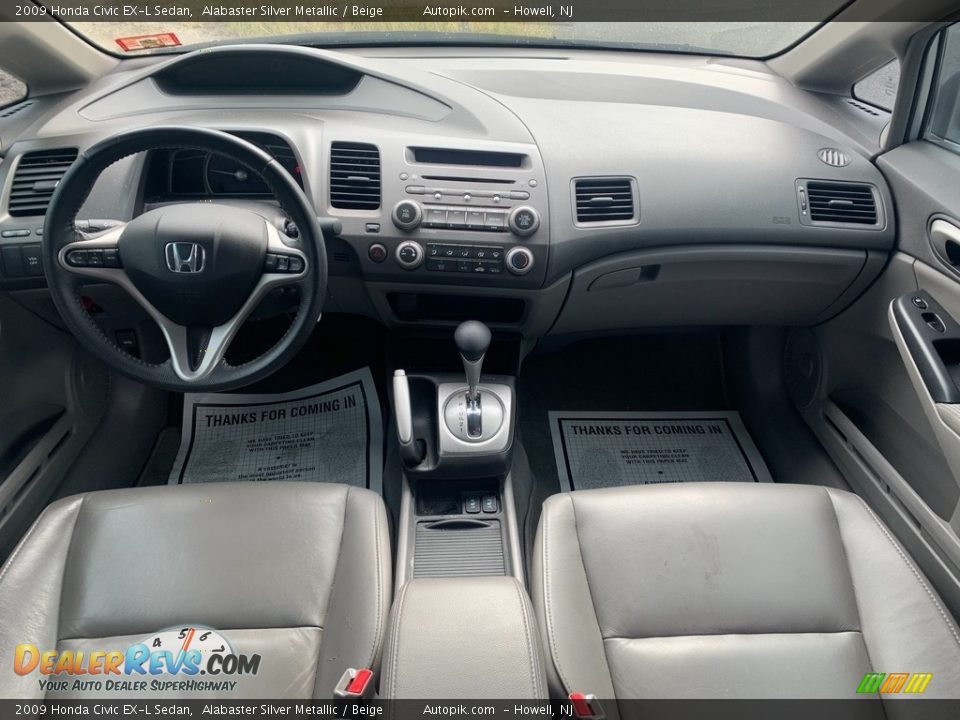 2009 Honda Civic EX-L Sedan Alabaster Silver Metallic / Beige Photo #14
