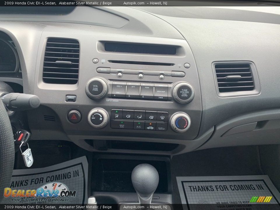 2009 Honda Civic EX-L Sedan Alabaster Silver Metallic / Beige Photo #15