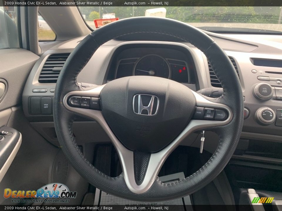 2009 Honda Civic EX-L Sedan Alabaster Silver Metallic / Beige Photo #17