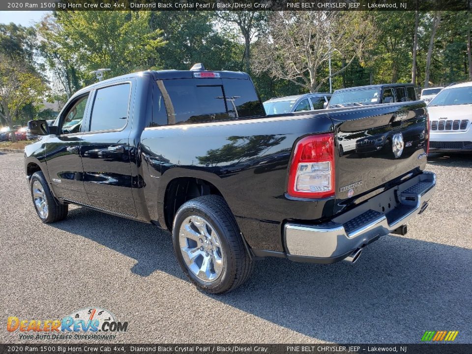 2020 Ram 1500 Big Horn Crew Cab 4x4 Diamond Black Crystal Pearl / Black/Diesel Gray Photo #4