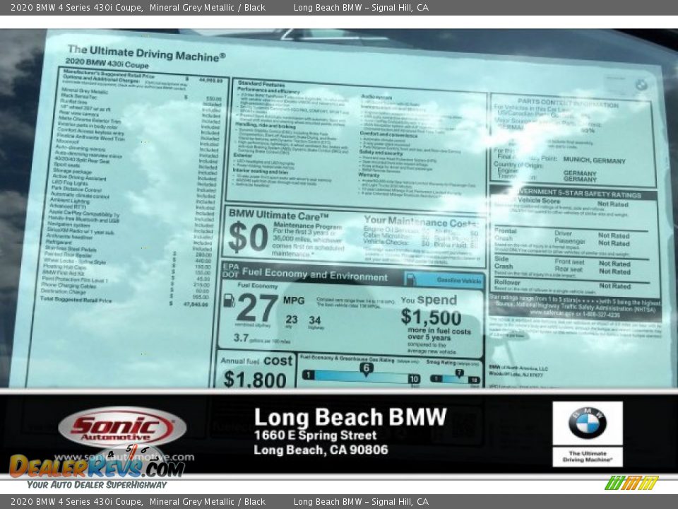 2020 BMW 4 Series 430i Coupe Mineral Grey Metallic / Black Photo #10