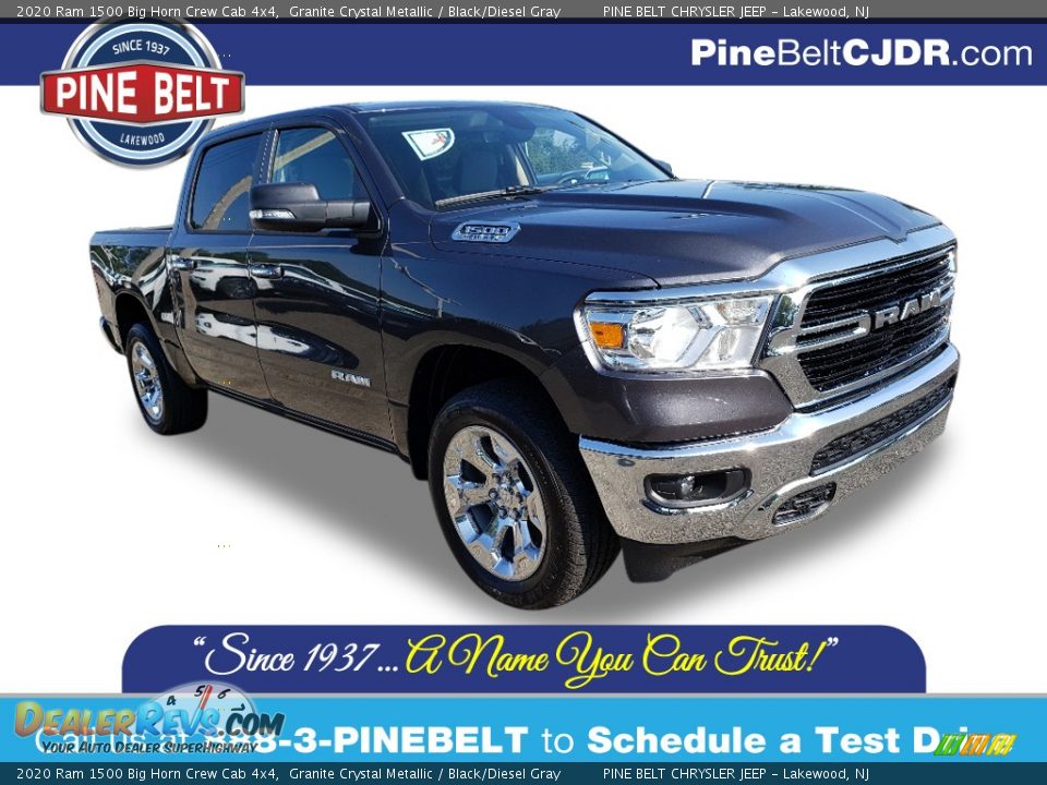 2020 Ram 1500 Big Horn Crew Cab 4x4 Granite Crystal Metallic / Black/Diesel Gray Photo #1