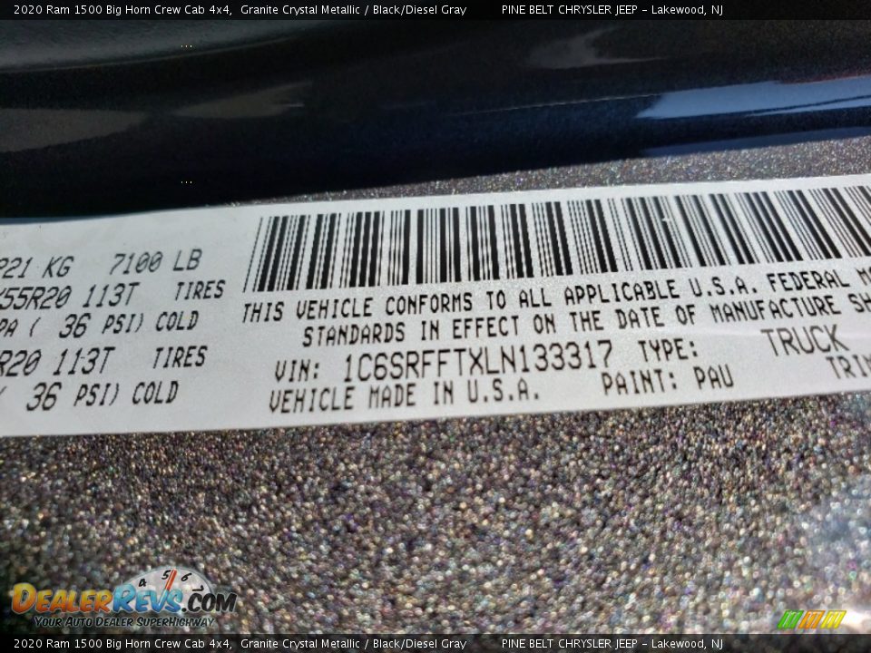 2020 Ram 1500 Big Horn Crew Cab 4x4 Granite Crystal Metallic / Black/Diesel Gray Photo #9