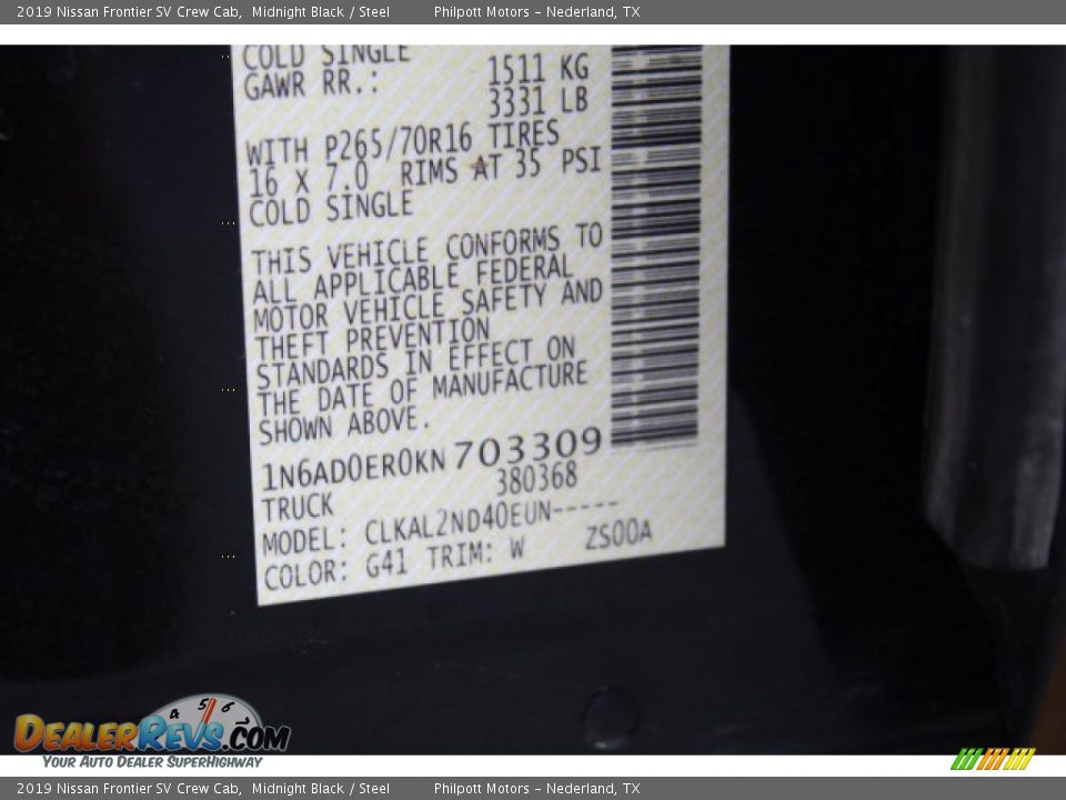 2019 Nissan Frontier SV Crew Cab Midnight Black / Steel Photo #28